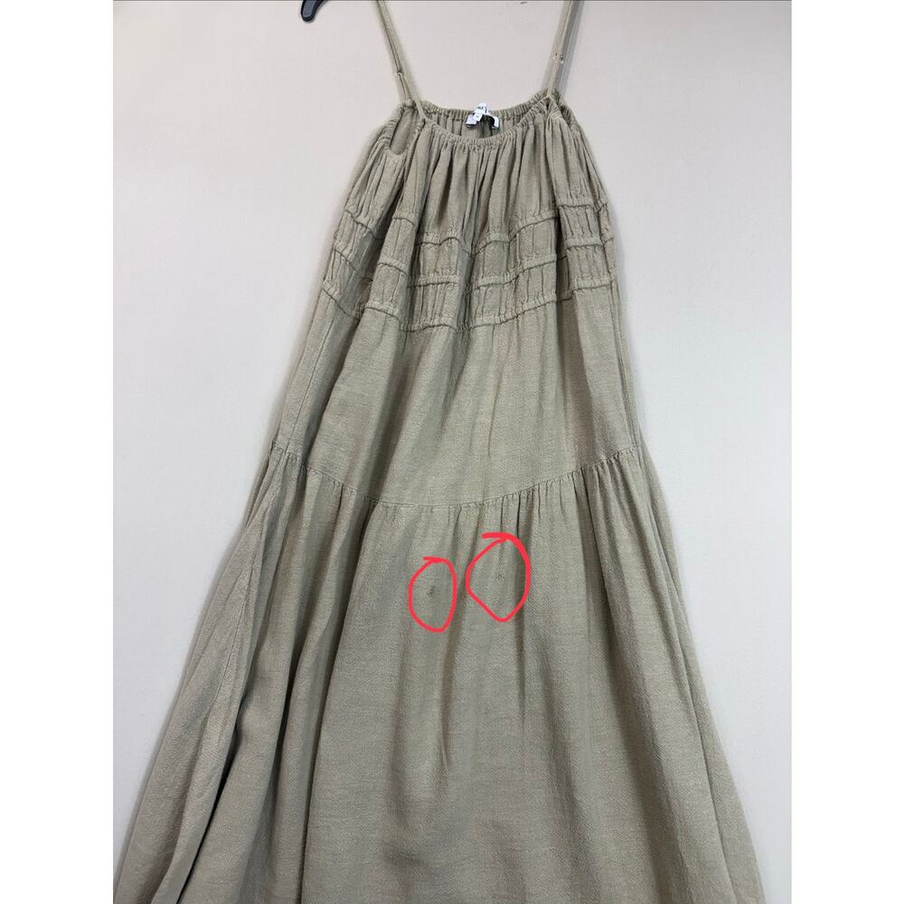 WEWOREWHAT Scrunchie linen midi Dress Medium - Picture 4 of 7